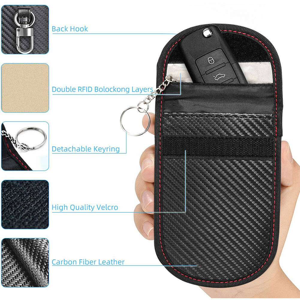 3 Pack RFID Faraday Pouch Car Key Fob Protector Signal Blocking Anti-Theft  Bag
