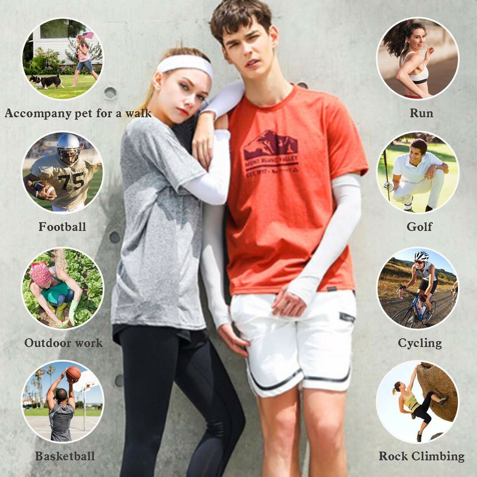 1 Pair XXL Cooling Arm Sleeves Cover UV Sun Protection Outdoor Sports men  women