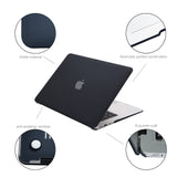 (Pro 13inch A1706/A1708/A1989/A2159) Slim Soft Frost Black Rubberized Case for Macbook Air Pro Retina 11" 12" 13" 15"